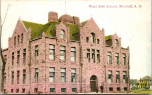 Postcard West Side School in Mitchel, South Dakota