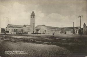 Helsinki Finland Rautatieasema c1915 Real Photo Postcard