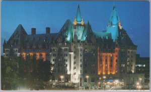 Chateau Laurier, Night View, Ottawa, Ontario, 1983 Chrome Postcard