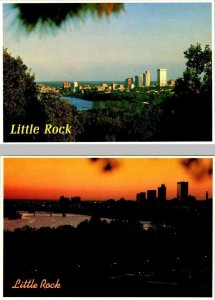 2~1978 4X6 Postcards LITTLE ROCK, AR Arkansas  CITY SKYLINE Day & Sunset Views