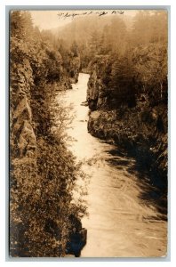 Vintage 1936 RPPC Postcard Ripogenus Gorge Penobscot River Maine