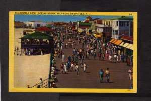 NJ Boardwalk Wildwood by the Sea New Jersey Linen Postcard