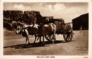 PC BULLOCK CART ADEN REAL PHOTO YEMEN (a31953)