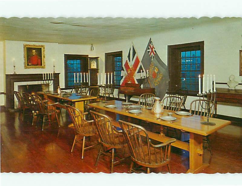 Toronto Canada Fort York Dining Hall Historic Pewter Officers Rm Postcard # 5880