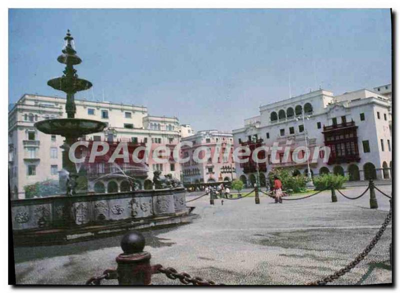 Postcard Modern Plaza de Armas Main Square Grand Place Lima Peru