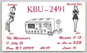 Providence RI The Marcoccio's KBU-2491 Governor  Spanish Eyes QSL Postcard G28