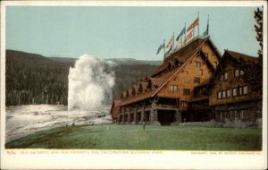 Yellowstone Nat'l Park Old Faithful Inn #8589 c1910 Detroit Publishing Postcard