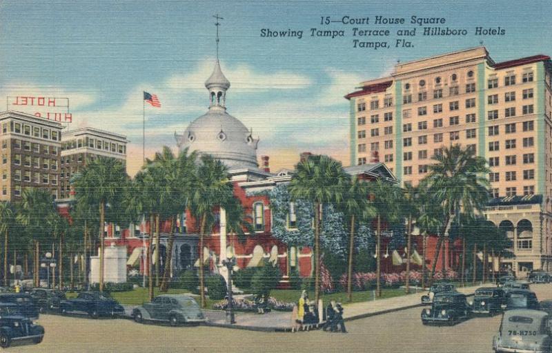 Court House Square with Hotels - Tampa FL, Florida - Linen