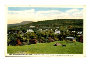 NY - Haines Falls. Twilight & Sunset Parks from Golf Grounds