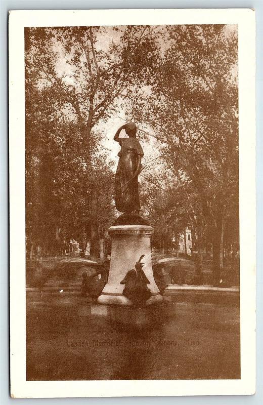 Postcard MN Winona Princess Winona Landon Memorial Fountain E04