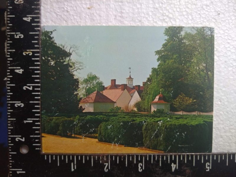 Postcard - View from the Flower Garden toward the Mansion - Mount Vernon, VA