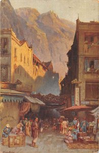 Hong Kong Street Life Busy Market Scene Vintage Postcard AA16543