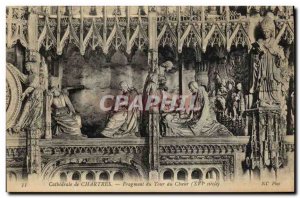 Old Postcard Cathedral of Chartres Fragment Choir Tour