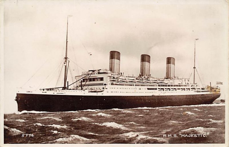 SS Majestic White Star Line Real Photo Unused 