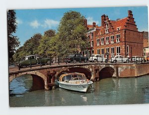 Postcard Huis aan de drie grachten, Amsterdam, Netherlands