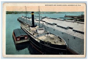 1910 Merchants Miners Docks Tuscan Jacksonville Florida Antique Vintage Postcard 
