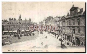 Postcard Old Lille Stock Exchange and the Rue des Manneliers