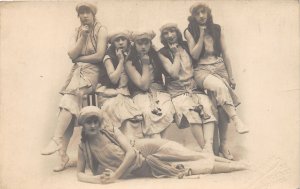 J71/ Entertainer RPPC Postcard c1930s England 6 Summer Girls 89