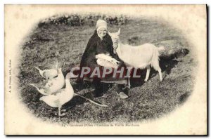 Old Postcard Gardeuse Chevre d & # 39oies old costume Marchoise