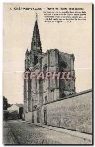 Old Postcard Crepy In Valois Frontage of I Church of St. Thomas