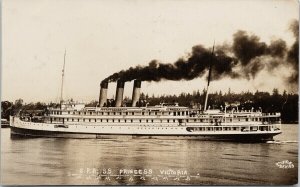 CPR SS 'Princess Victoria' Ship Shaw & Co Victoria BC Real Photo Postcard F86