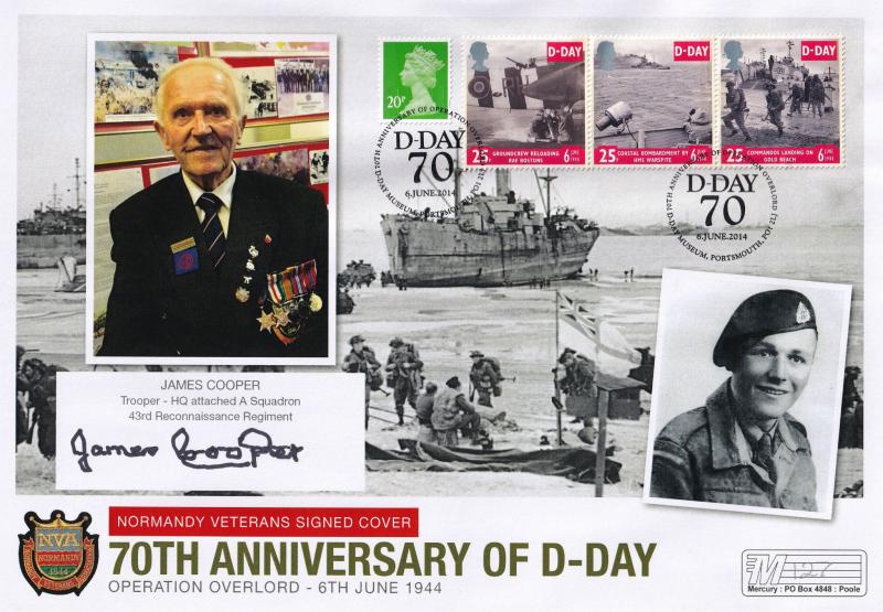 James Cooper 43rd Wessex Gloucestershire Regiment Hand Signed WW2 D-Day FDC