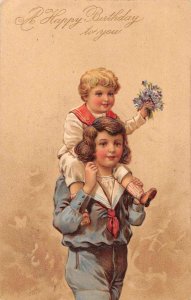 Birthday Greetings Children PFB Vintage Postcard AA7324