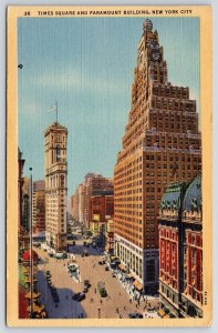 1945 Times Square And Paramount Building New York City Broadway Posted Postcard