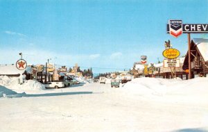 West Yellowstone Montana View Into Town, Texaco & Chevron Gas Signs,PC U8718