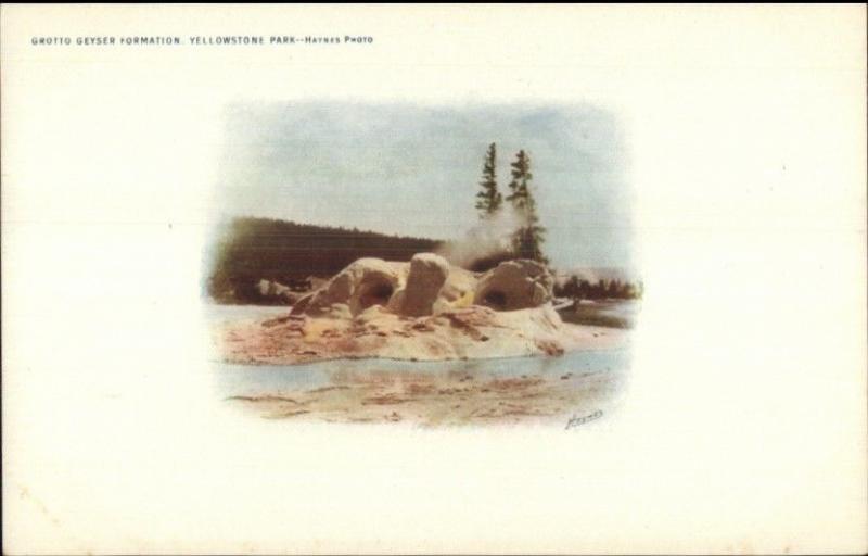 Yellowstone National Park c1900 Haynes Postcard myn EXC COND GROTTO GEYSER