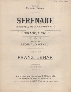 Serenade Franz Lehar Frasquita Antique Sheet Music