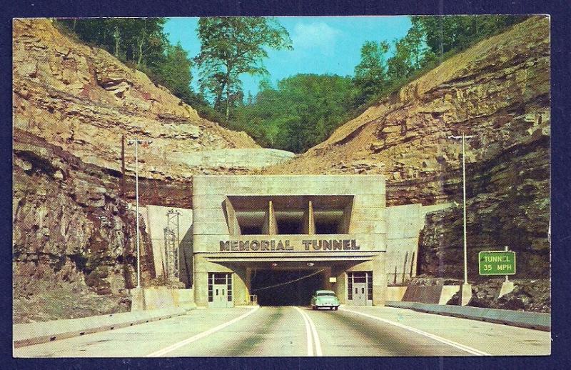 Turnpike Memorial Tunnel West Virginia unused c1955