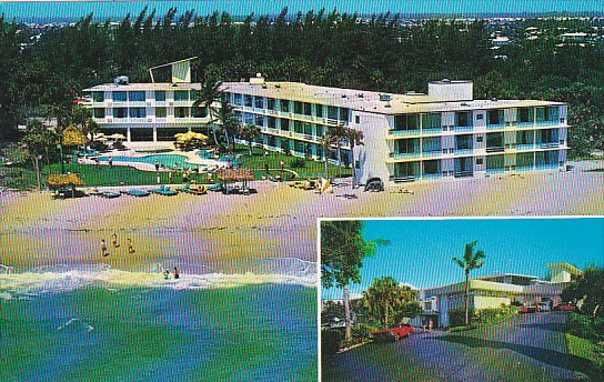Sun Castle Club And Motor Hotel Pool Pompona Beach Florida 1968