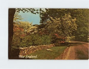 Postcard The rustic stone fence, Come To New England