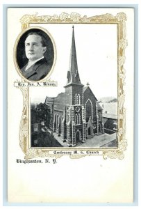 1905 Rev. Jas. A. Hensey Centenary ME Church Binghamton New York NY Postcard 