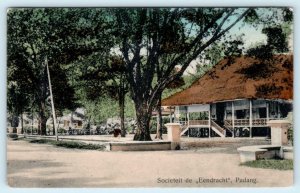 PADANG, SUMATRA Indonesia ~ Handcolored SOCIETEIT de EENDRACHT c1910s  Postcard