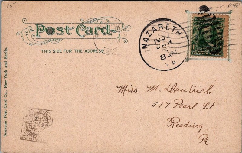 Postcard Pardee Hall Lafayette College Easton PA 1907