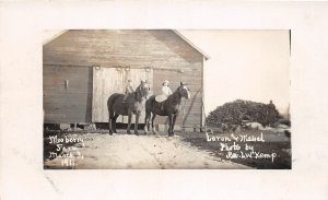 J13/ Marion New York RPPC Postcard c1910 Mooberry Farm Barn Horses  123