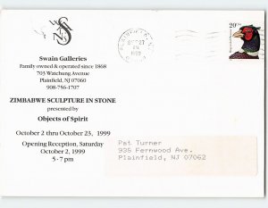 Postcard Zimbabwe Sculpture In Stone Swain Galleries Plainfield New Jersey USA