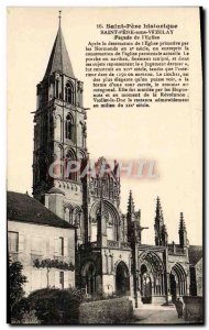 Old Postcard Holy Father historic Saint father in Vezelay Facade of & # 39Eglise