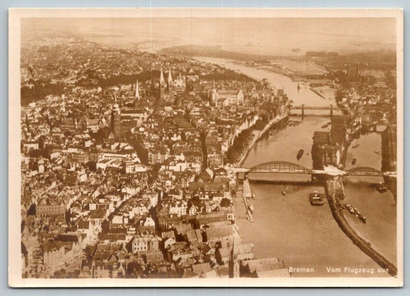 RPPC  Bremen  Germany  Vom Flugzeug aus  Real Photo Postcard