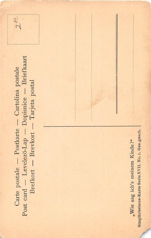 D42/ Interesting Animal Postcard c1910 Dressed Elephant Sketch Kley Signed