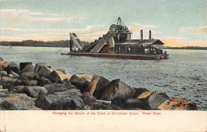 Dredge Panama Canal Mouth Cristobal Colon Panama 1910c postcard