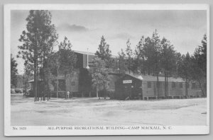 Camp Mackall North Carolina~Recreational Building~Chapel No 2~Solider~1940s WWII 