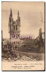 Ruins of Old Postcard Campaign & # 39ypres Halles and Rue de Lille Army