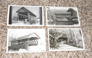 Lot Of 4 Andover NH New Hampshire Covered Bridge Real Photo RPPC Postcards