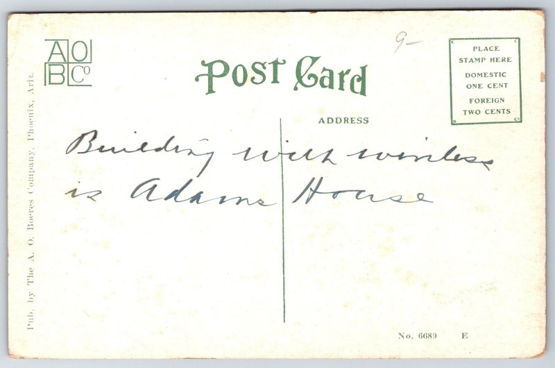 Phoenix AZ~Central Avenue~Washington Street~Adams House Wireless~Busy Drug~1910