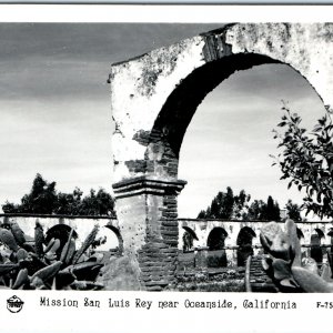 c1930s Oceanside, CA RPPC Mission San Luis Melted Red Bricks Photo Postcard A92