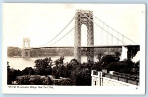 New York City NY Postcard RPPC Photo George Washington Bridge 1947 Vintage