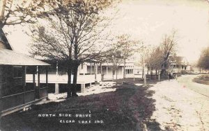North Side Drive Clear Lake Indiana 1908 RPPC Real Photo postcard